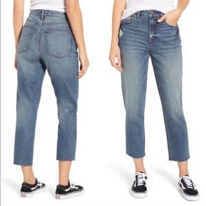 STS Blue | Alicia Mom Jeans Raw Hem Hi Rise Dark Wash SZ | 32
